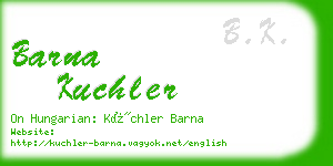 barna kuchler business card